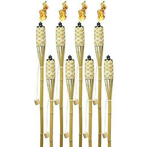 Bamboo Tiki Torches with Mosquito Repellent (8 Count)