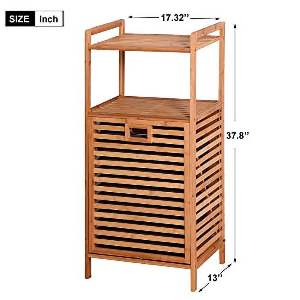 Bamboo TiltOut Laundry Hamper FreeStanding Ventilated Dirty