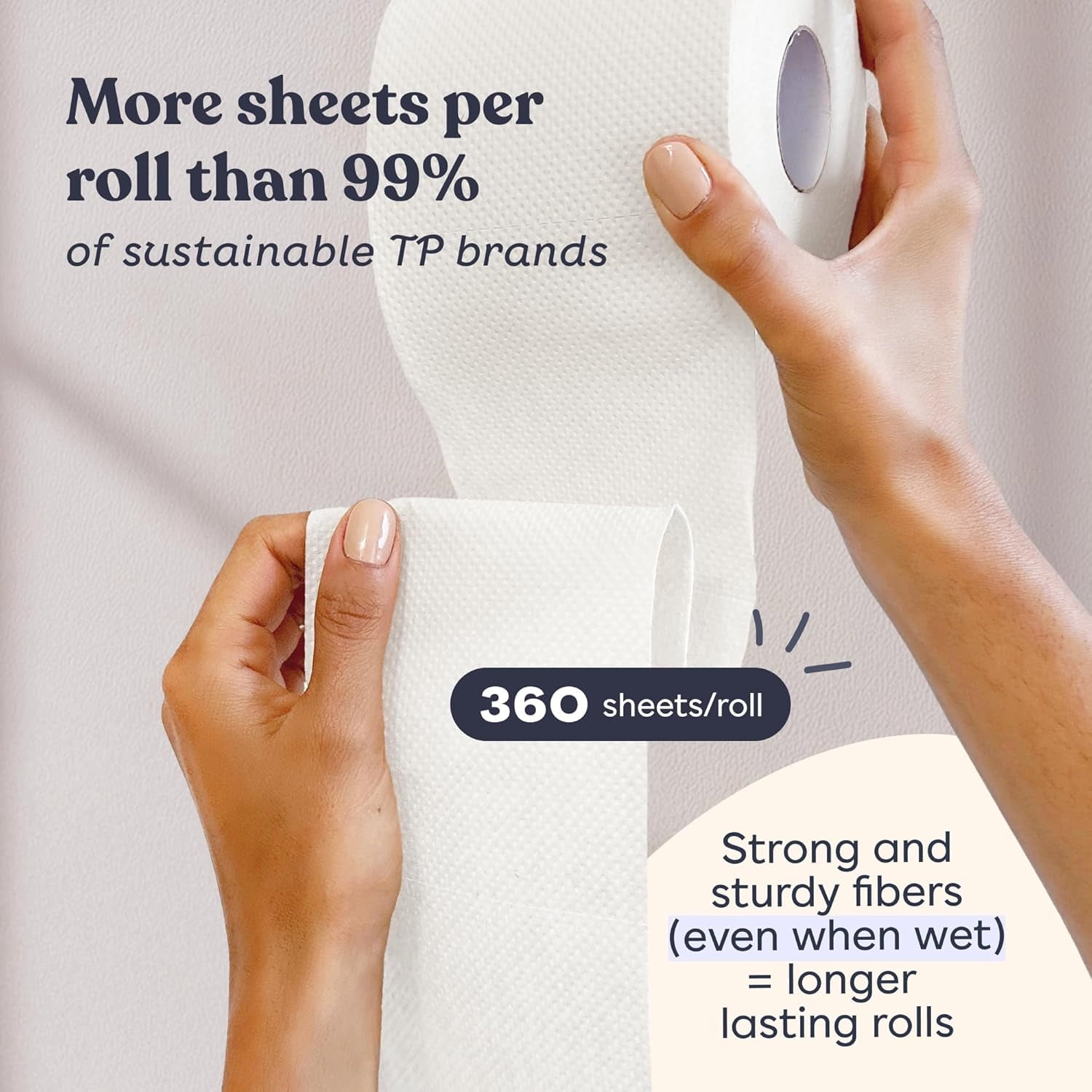 Bamboo Toilet Paper 3 Ply -   Toilet Tissue - 24 Long-Lasting Rolls & 360 Sheets Per Roll
