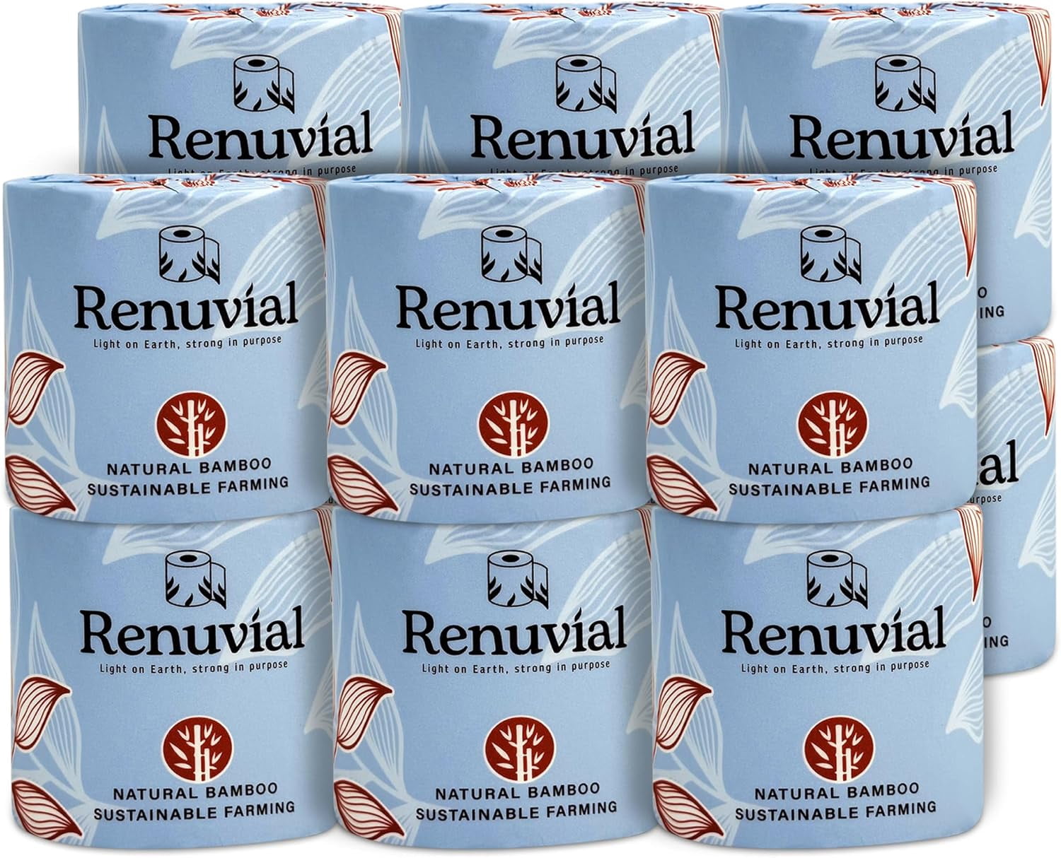 Bamboo Toilet Paper, Ultra-Soft & Strong, 3-Ply & 300 Sheets, Septic Safe, 12 Rolls, 100% Natural Bamboo, Non Toxic Toilet Paper, Sustainable, Biodegradable, Plastic-Free Packaging
