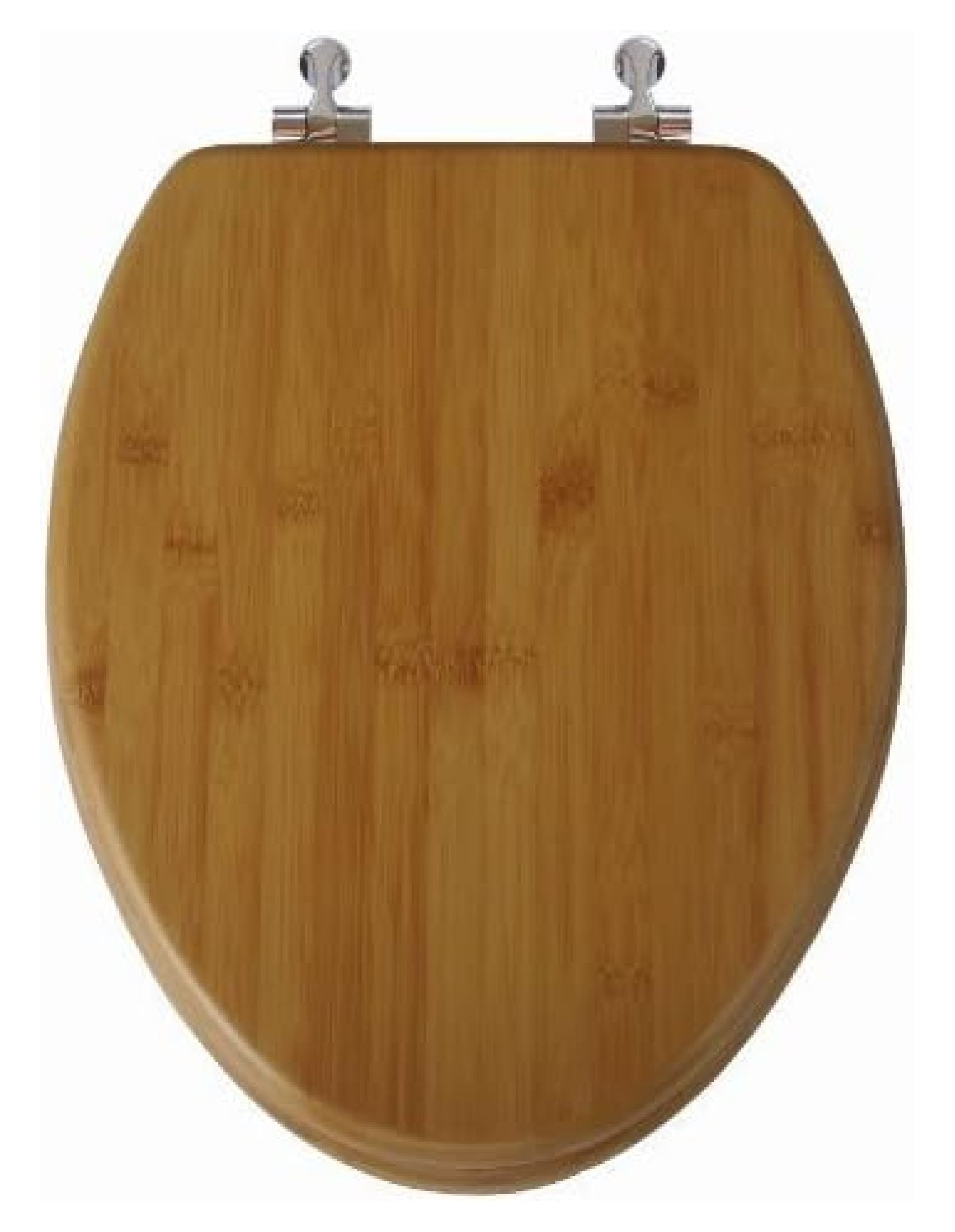 Bamboo Toilet Seat Elongated - Natural Wood with Brushed Hinges - Eco-Friendly Bathroom Décor - Durable & Easy Install - Fits Standard Toilets