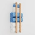 thumbnail image 1 of Bamboo Towel Rack,30In Roll-Up Towel Rack Organizer,with a Hanging Rack, Holds 7 Large & 11 Small Towels，Eco Friendly Bathroom Storage Rack, 1 of 6