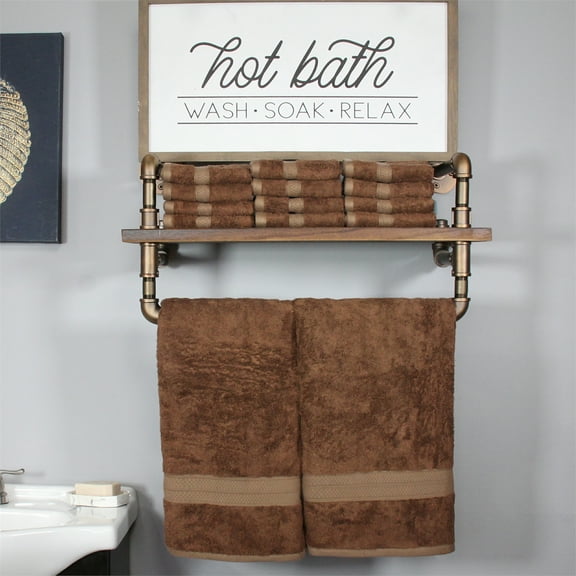 Bamboo Towels and Face Towels,  30" x 54", 16" x 30", Cocoa by Blue Nile Mills