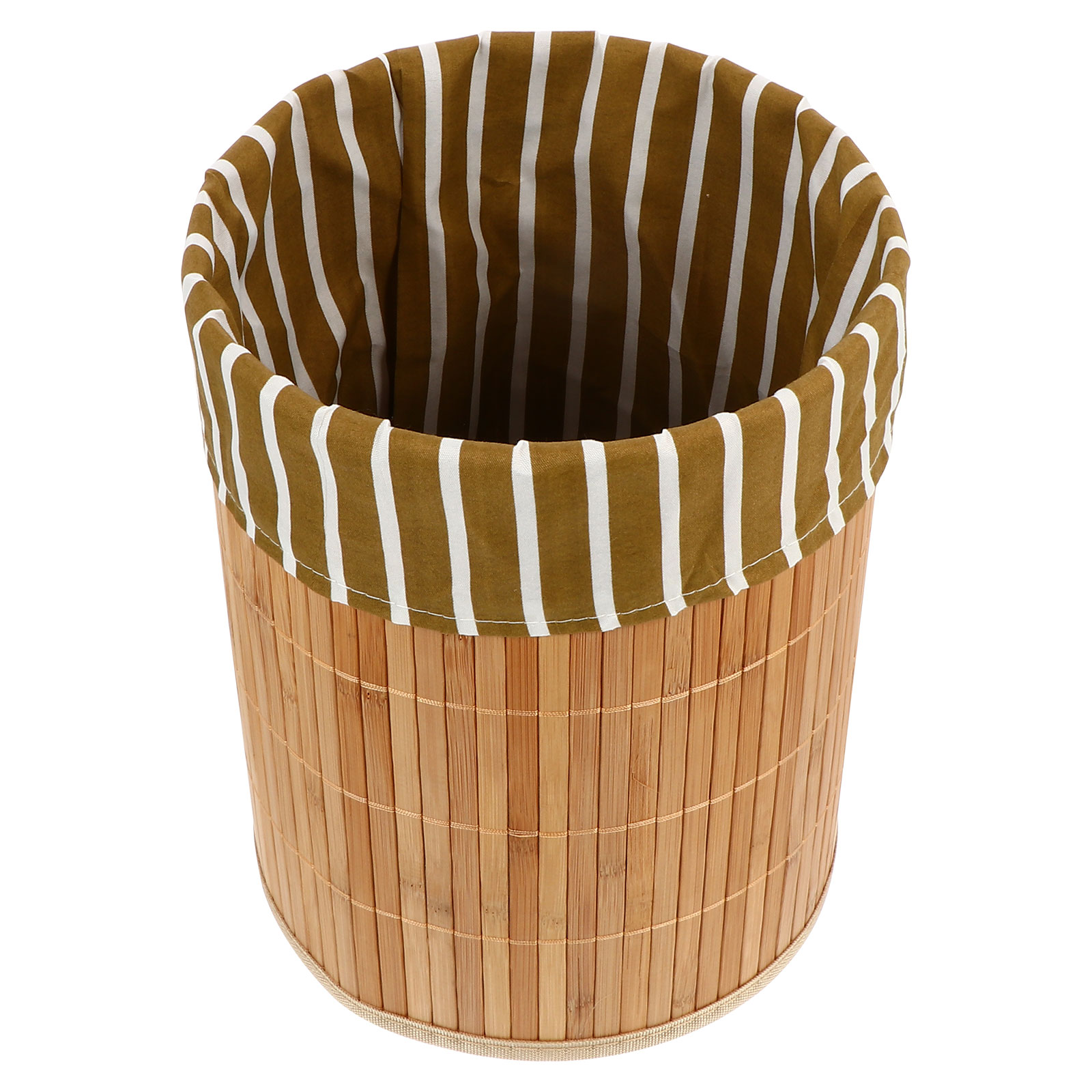 Bamboo Trash Can Laundry Basket Dirty Clothes Storage Organizer Rattan Woven Rib