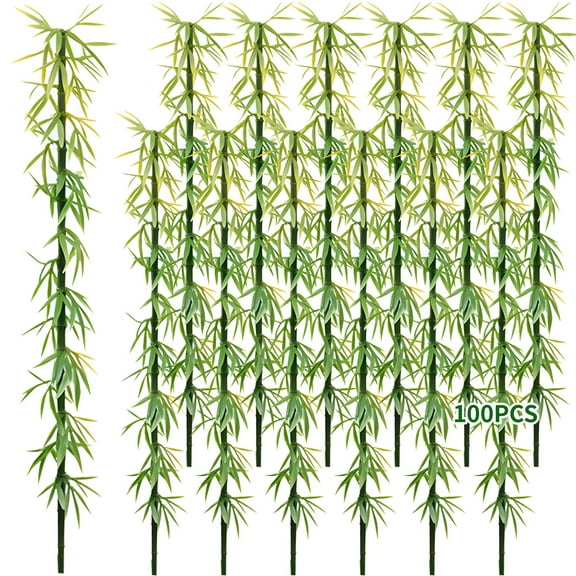 Bamboo Trees for DIY Miniature Landscape, Pack of 100, 12 cm Model Making Supplies, Flexible Wire Core, Realistic Design, Plastic Material for Outdoor Scenes