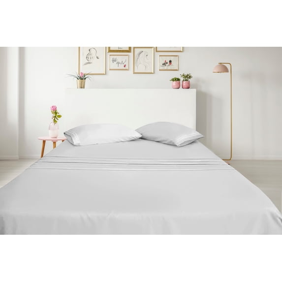 Bamboo Ultra Soft Sheet Set – Wrinkle Free, Deep Pocket, Machine Washable, Hypoallergenic, Fade Resistant Bedding Set - 4 Piece Set (Full, Light Gray) Luxury 1800