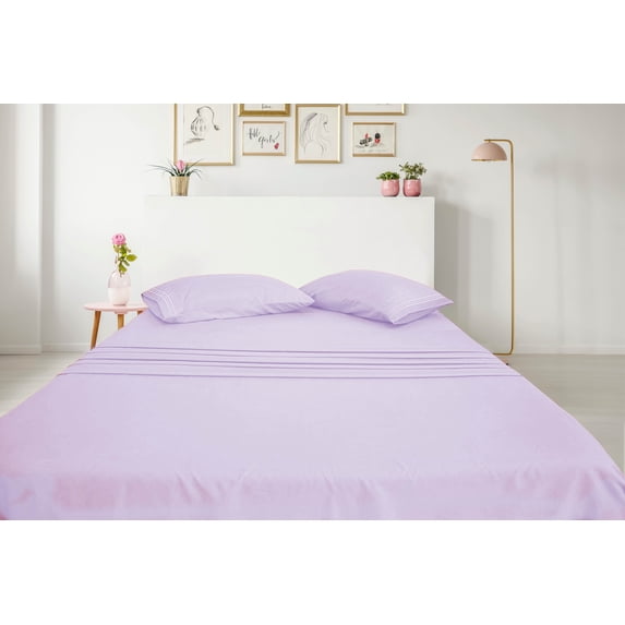 Bamboo Ultra Soft Sheet Set – Wrinkle Free, Deep Pocket, Machine Washable, Hypoallergenic, Fade Resistant Bedding Set - 4 Piece Set (Queen, Lavender)