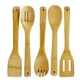thumbnail image 1 of Bamboo Utensils Set 5pc Wooden Mixing Spoon Kitchen Cooking., 1 of 1