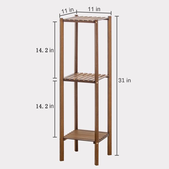 Bamboo Utility 3 Tier Plant Stand Rack Multiple Flower Pot Holder Shelf Indoor Outdoor Planter Display shelving unit for Patio Garden$$Garden & Patio