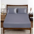 thumbnail image 1 of Bamboo Viscose Fitted Sheet 1 Pack Full Size Only,400 Thread Count,8-16" Deep Pocket,Bottom Sheet Colorfast Soft & Silky & Breathable(1 Fitted Sheet Only, Dark Grey, Full), 1 of 7