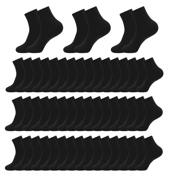 Bamboo Viscose Men's Crew Socks – Lightweight, Breathable, Anti-Odor – 48-Pair Family Pack