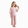 thumbnail image 1 of Bamboo Viscose Toddler Girls Kids Pajama Sets Snug fit Long-Sleeve Softness Sleepwear Pjs Jammies,moisture-wicking 6-12 Months 12-24 Months 2t 3t 4t 5t 6t 7t 8t 9t Children 7-8 Years, 1 of 6