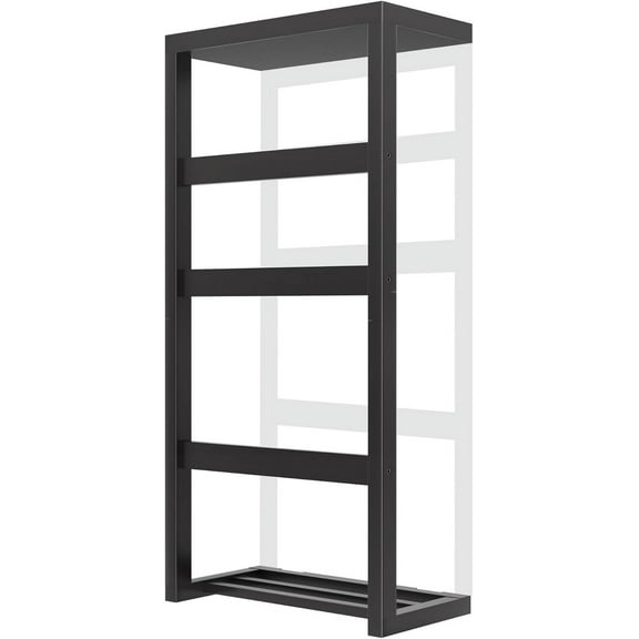 Bamboo Wall Blanket Ladder, 4-Tier Towel Racks, Blanket Holder with Anti-Slip Construction Home Decor, Decorative Blanket, Quilt, Towel, Scarf Ladder Shelves for Bathroom, Living Room, Bedroom, Black