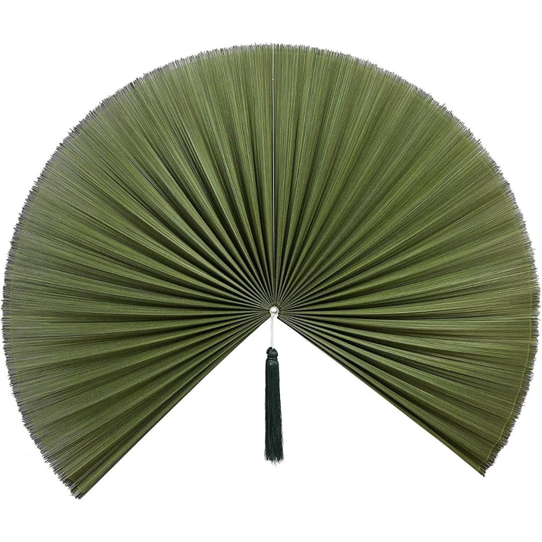 Bamboo Wall Fan Decor - Large & Folding Decorative Wall Fan - Ideal as ...