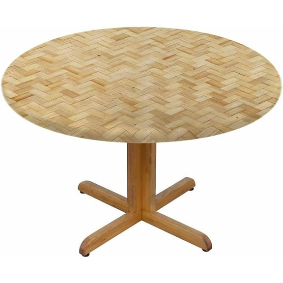 Bamboo Wall Round Tablecloth Nature Asia Construction Garden Grunge Interior Line House Table Cover Table Cloth For Indoor Dining, Outdoor Picnic Parties, Camping ,Fits For Table 40-44" Inches