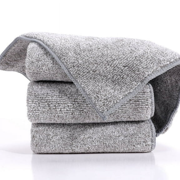 Bamboo Washcloth Face Cloths for Washing Face Super Soft Absorbent 12"x 12" 6 Pack Grey