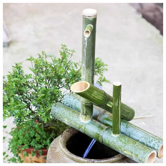 Bamboo Water Fountain With Pump,Japan Garden Waterfall Outdoor Water Fountain Spout,Outdoor Feature Pond Decor for Garden Decoration