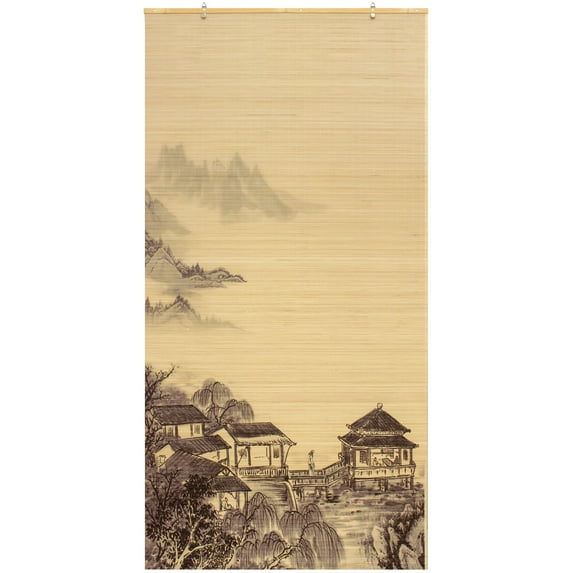 Red Lantern Bamboo Window Shade Blind - Landscape 36" W