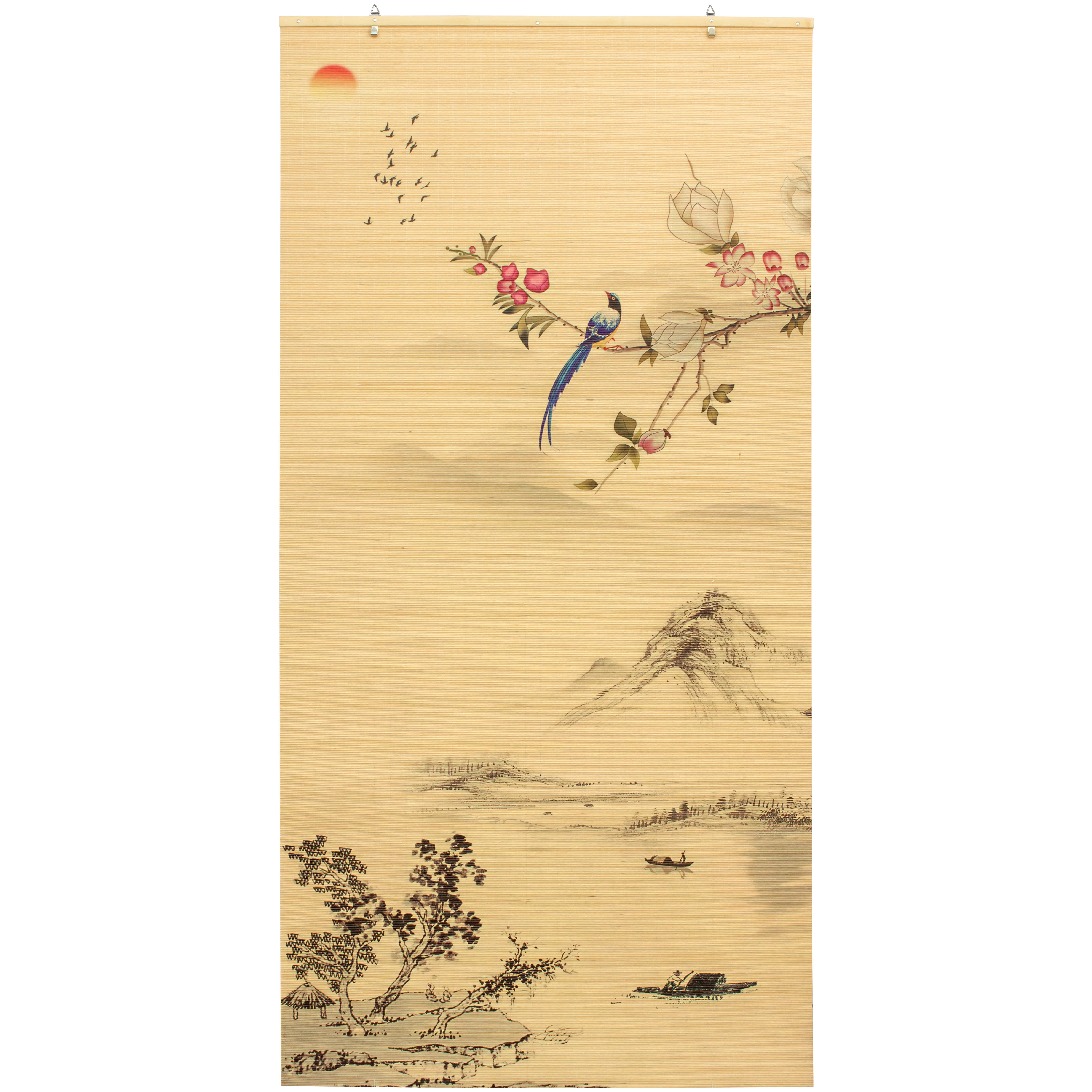 Red Lantern Bamboo Window Shade Blind - Rising Sun 36" W