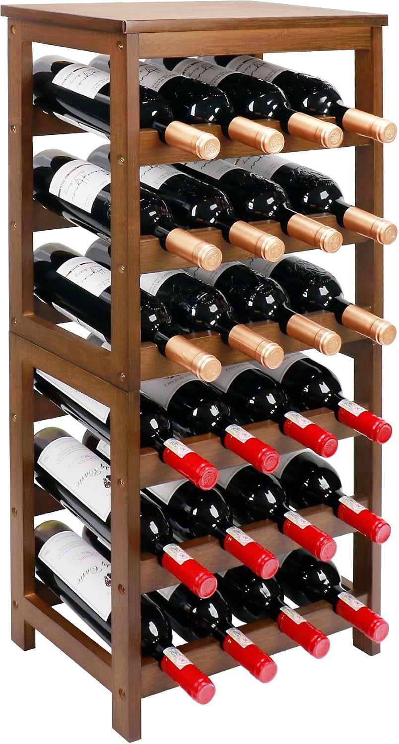 Bamboo Wine Rack, Wine Storage Cabinet Shelf - Walmart.com