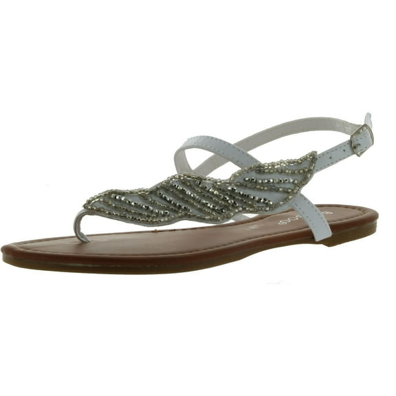 Bamboo Women Amused-03 sandals, White PU, 8.5