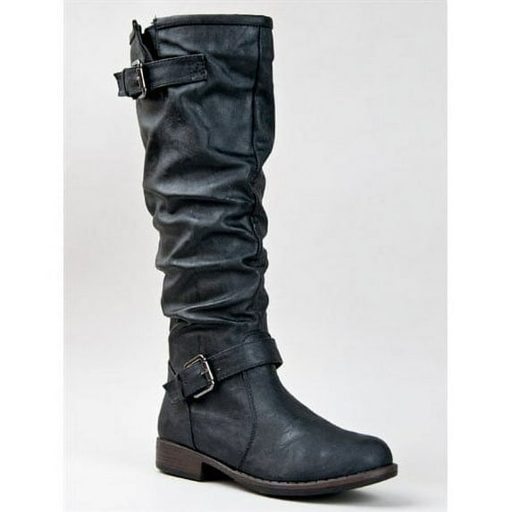 Bamboo Women MONTAGE02N boots, Black PU, 6