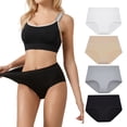 thumbnail image 1 of Bamboo Women Ultra Soft Thin Breathable Stretch High Waist Panties 4 pack (Assorted, Small), 1 of 5