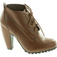 thumbnail image 1 of Bamboo Womens MOZZA-27L Round Toe Classic Lace Up Lug Sole Platform Ankle Bootie, 1 of 4
