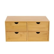 Bamboo Wood 4-Drawers Desktop Organizer, Brown