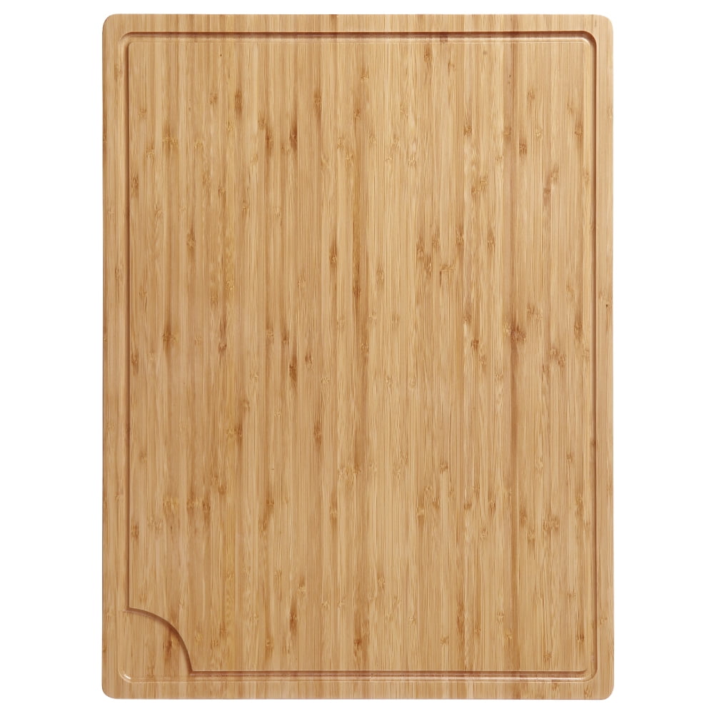 Bamboo Wood Cutting Board, 24 x 18 inch Countertop Chopping Board with Juice Groove, Heavy Duty Butcher Block Serving Tray