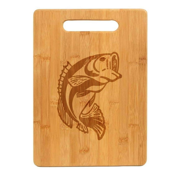 Bamboo Wood Cutting Board Bass Fish