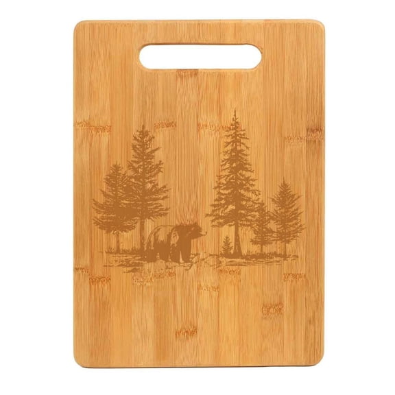 Bamboo Wood Cutting Board Bear In The Forest