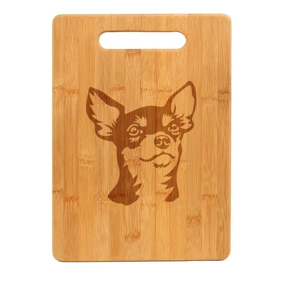 Bamboo Wood Cutting Board Chihuahua Face