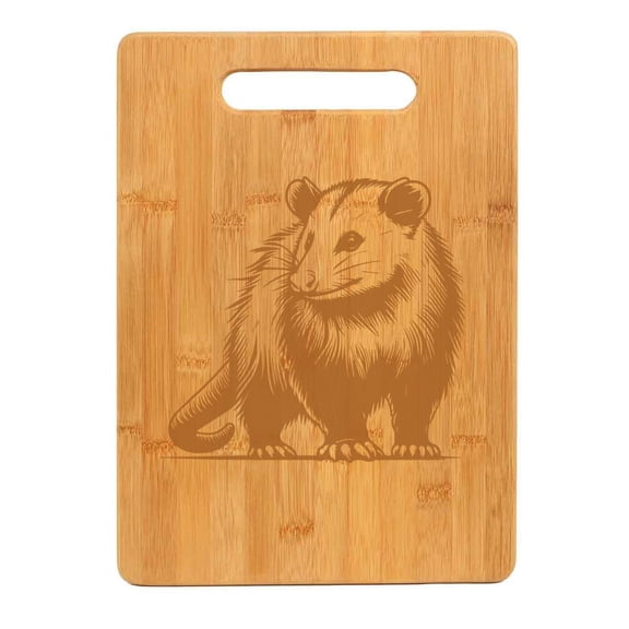 Bamboo Wood Cutting Board Curious Opossum