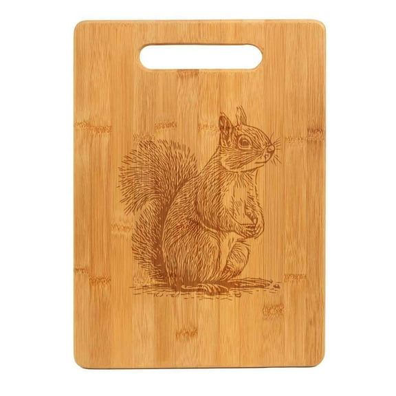 Bamboo Wood Cutting Board Curious Squirrel