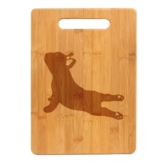 Bamboo Wood Cutting Board French Bulldog Yoga