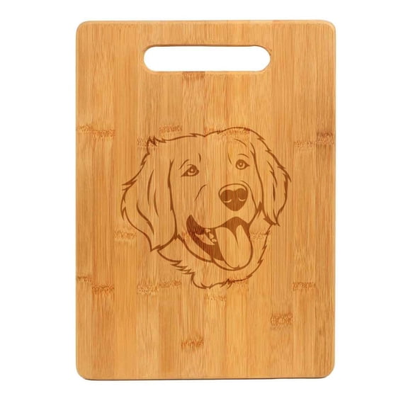 Bamboo Wood Cutting Board Golden Retriever Face