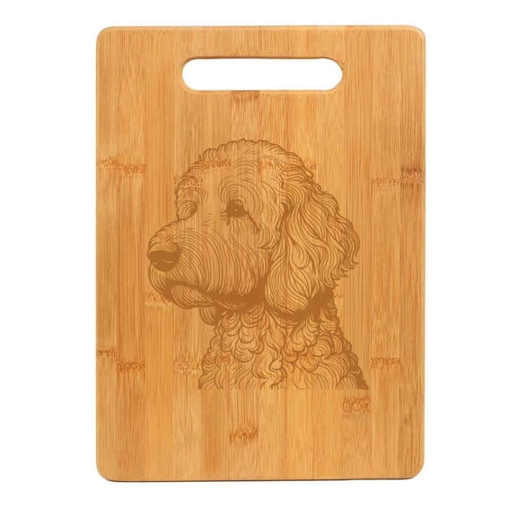Bamboo Wood Cutting Board Goldendoodle Face