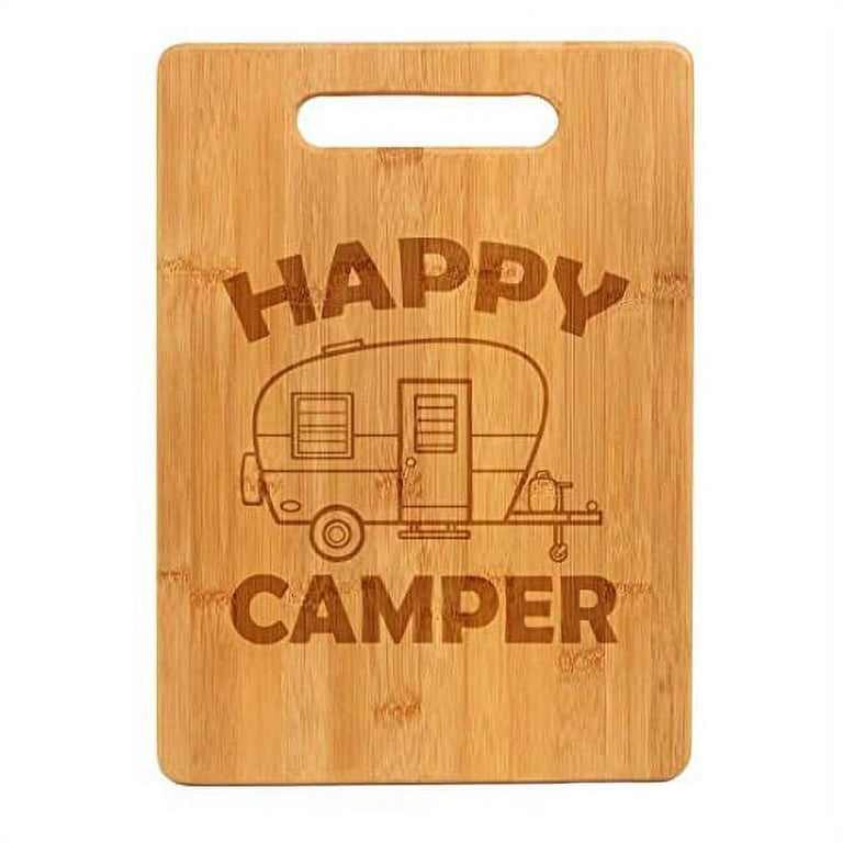 Bamboo Wood Cutting Board Happy Camper