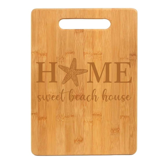 Bamboo Wood Cutting Board Home Sweet Beach House