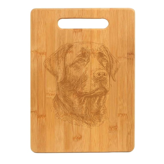 Bamboo Wood Cutting Board Labrador Retriever Head