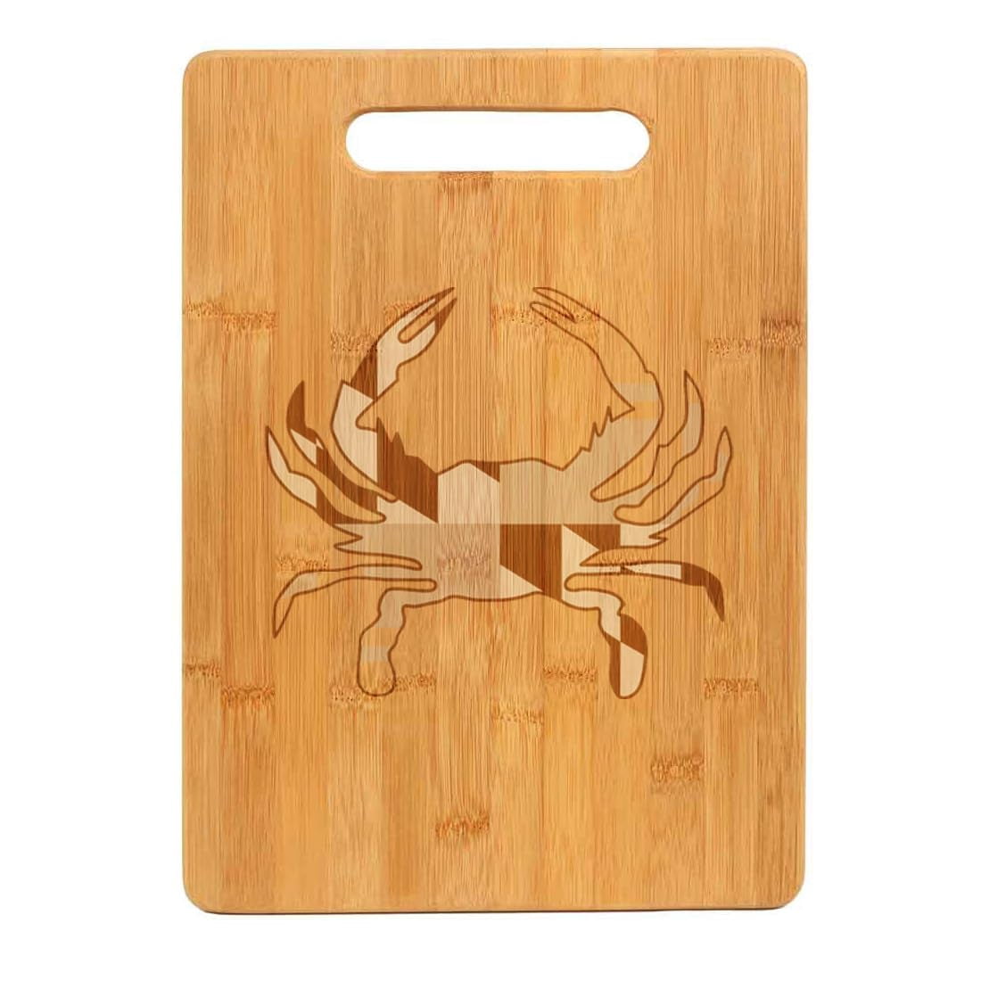 Bamboo Wood Cutting Board Maryland Crab