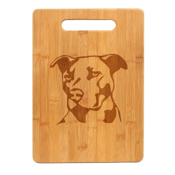 Bamboo Wood Cutting Board Pitbull Face