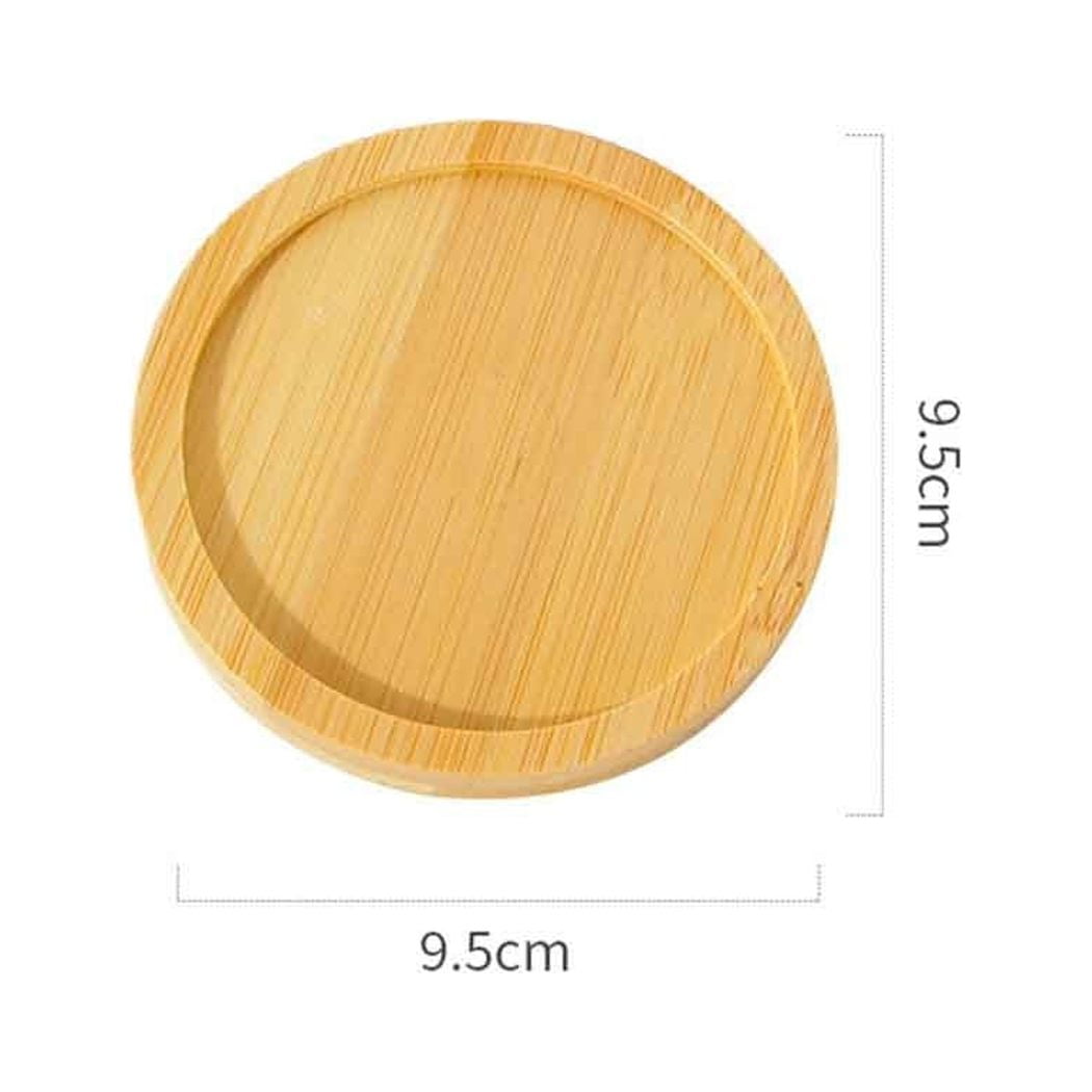 Bamboo Wood Saucer Plant Tray Plant Flower Stand Favor Succulent Pot Tray Decor 0435