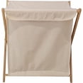 thumbnail image 1 of Bamboo Wood X-frame Laundry Hamper with Lid Collapsible Dirty Clothes Laundry Basket Foldable Storage for Household, Beige with Lid, 1 of 2