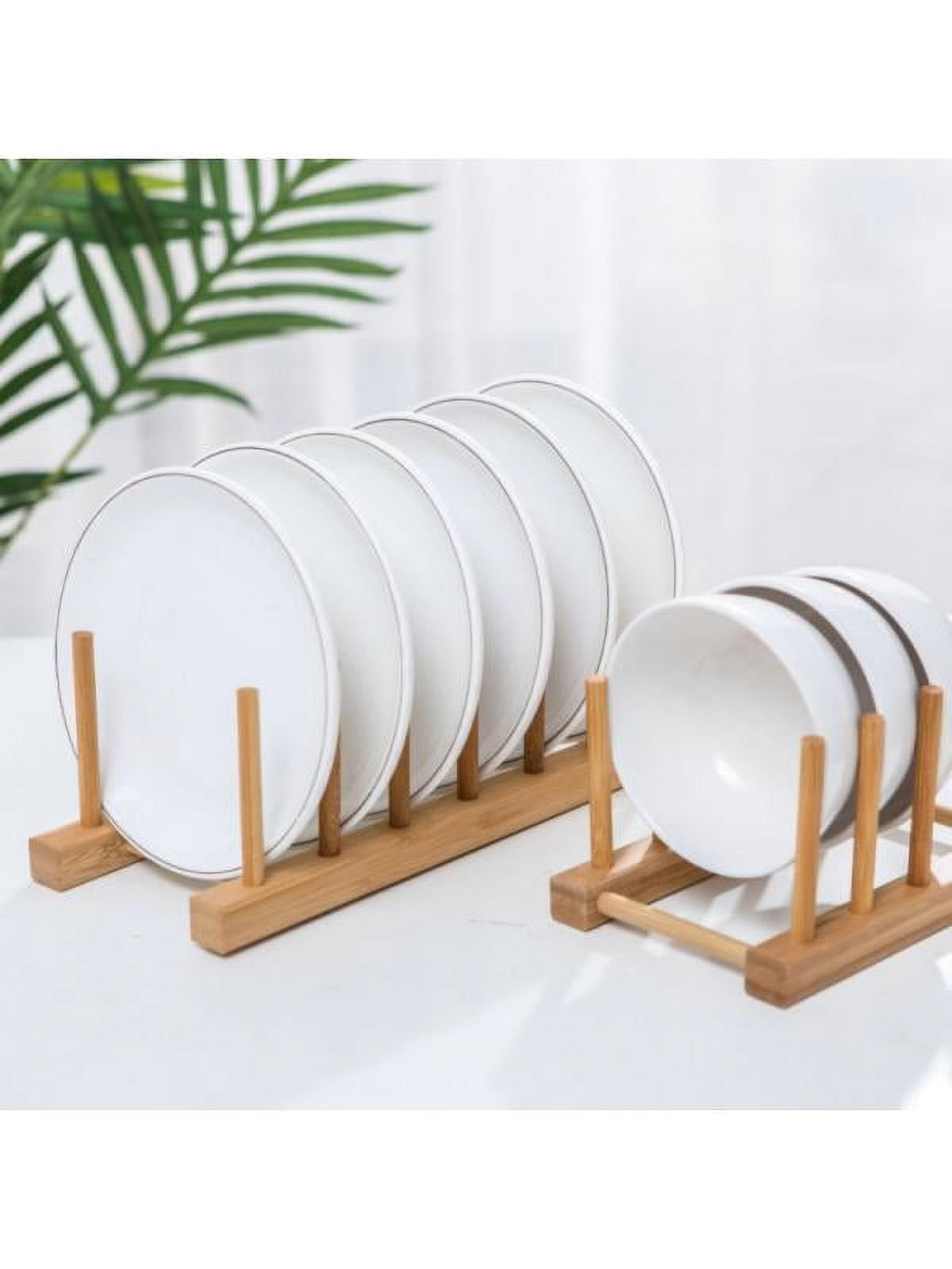 Bamboo Wooden Dish Rack Plates Holder Kitchen Storage Cabinet Organizer For Dish Walmart