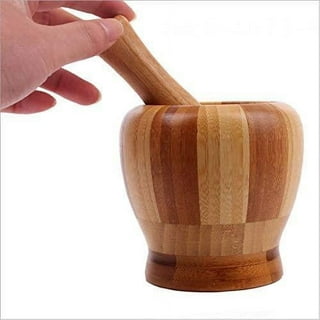 Bene Casa wooden mortar and pestle, 5.2-inches high, herb crusher