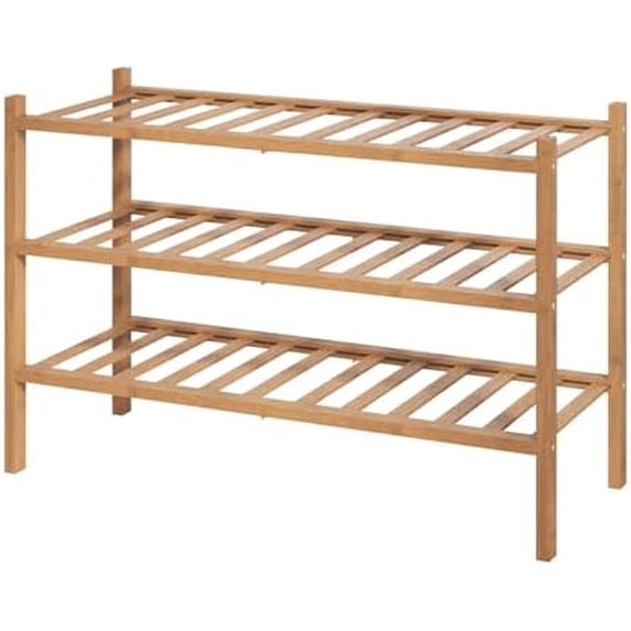 Wood Shoe Racks Stackable Bamboo Wooden Shoe Rack for Closet - Stackable Shoe Organizer with ...