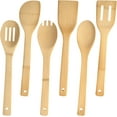 thumbnail image 1 of Bamboo Wooden Spoons for Cooking 6-Piece, Nonstick Bamboo Kitchen Utensils Set Wood Spatulas Spoons for Daily Use, Housewarming Gifts, 1 of 4
