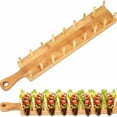 thumbnail image 1 of Bamboo Wooden Taco Holder Taco Display Stand Burrito Tortilla Plate Tray Food Holder Potato Chips Corn Roll Rack Burritos Rack, 1 of 6